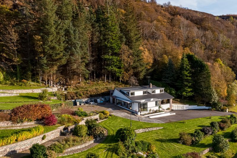 Foinaven House exterior overlooking Loch Broom